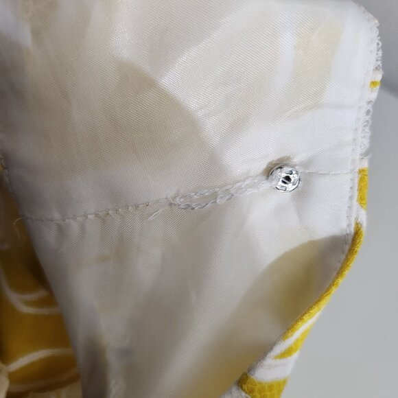 Dressbarn Dress Womens Size 6 Sleeveless Floral Lace Fit Flare Yellow White - Picture 11 of 12